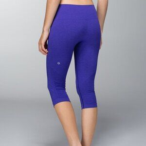 Lululemon Blue Purple In The Flow Crop II Seamless Leggings